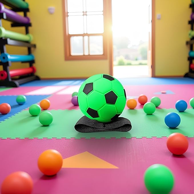 Green Wrist Return Ball Rubber Sport Ball with Wrist Strap and String Rebound Bouncy Balls Wrist Rebound on Elastic String Exercise Play, Sports Reaction Balls