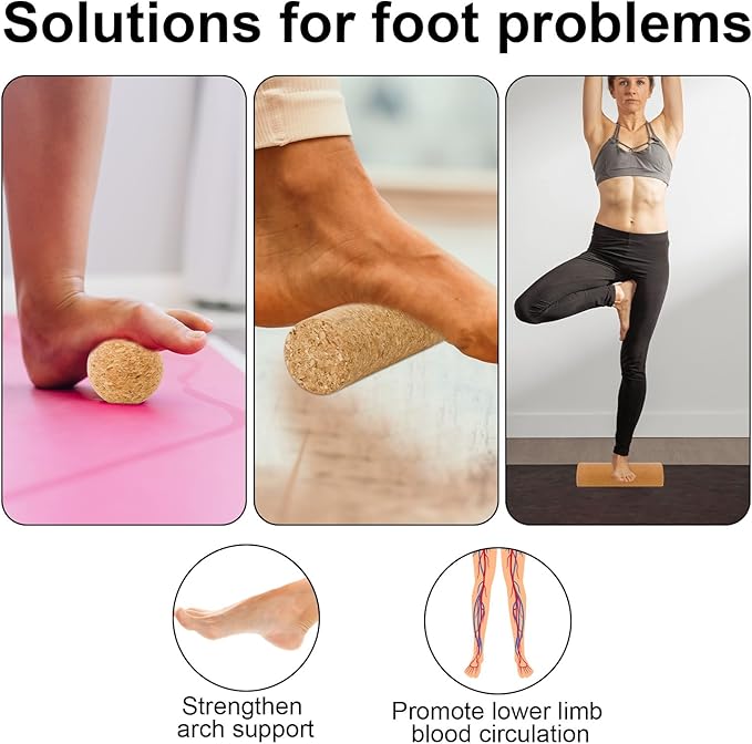 Cork Balance Board Foot Strengthener, Natural Cork Balance Board Ankle Stability Trainer for Foot Function Training Enhance Joint Stability Improve Body Posture