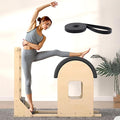 Pilates Ladder Barrel, Wooden Spine Corrector Pilates Machine for Home Workout, Ladder Exercise Arc for Balance, Core Strengthening and Stretching Black