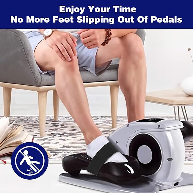6PCS Leg Exerciser Pedal Straps, Universal Adjustable Bike Pedal Band, Non-Slip Foot Strap for Under-Desk Elliptical Machines, Leg Training, Home and Office Exercise Accessories