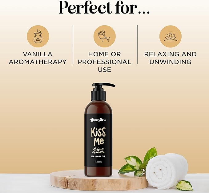 Sweet and Sensual Massage Oils for Couples - Mango and Vanilla Romantic Full Body Massage Oils with Sweet Almond Oil for Easy Gliding Special Moments - Therapeutic Grade Scented Body Oils