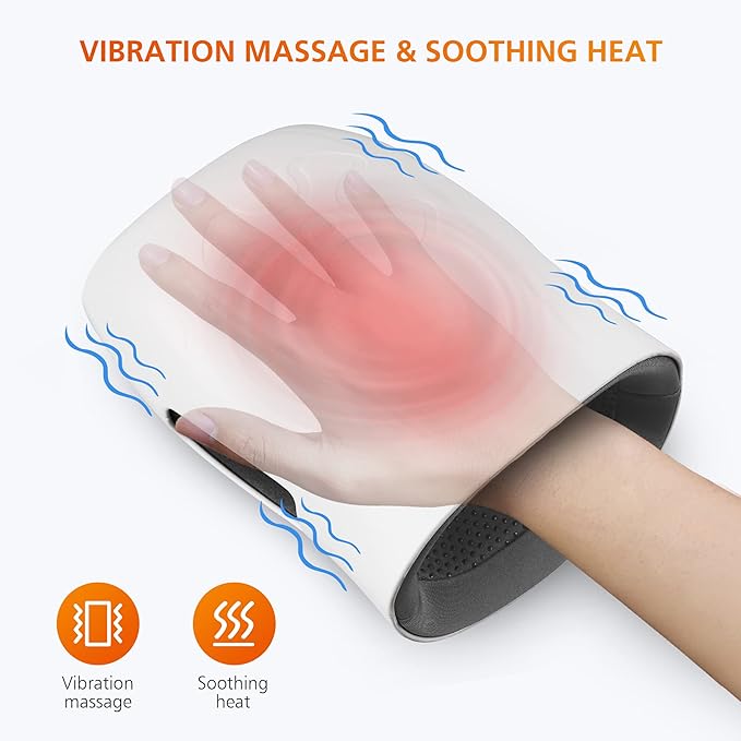 Snailax Hand Massager with Heat and Compression for Arthritis, Mother Day Gift, Carpal Tunnel Finger Numbness, FSA Eligible, Cordless Hand Massager for Palm & Wrist Circulation