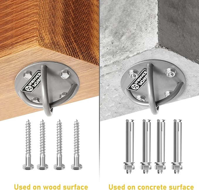 POWER GUIDANCE Wall and Ceiling Mount Bracket for Suspension Straps, Gymnastic Rings, Yoga Swings & Hammock Resistance Band Battle Rope