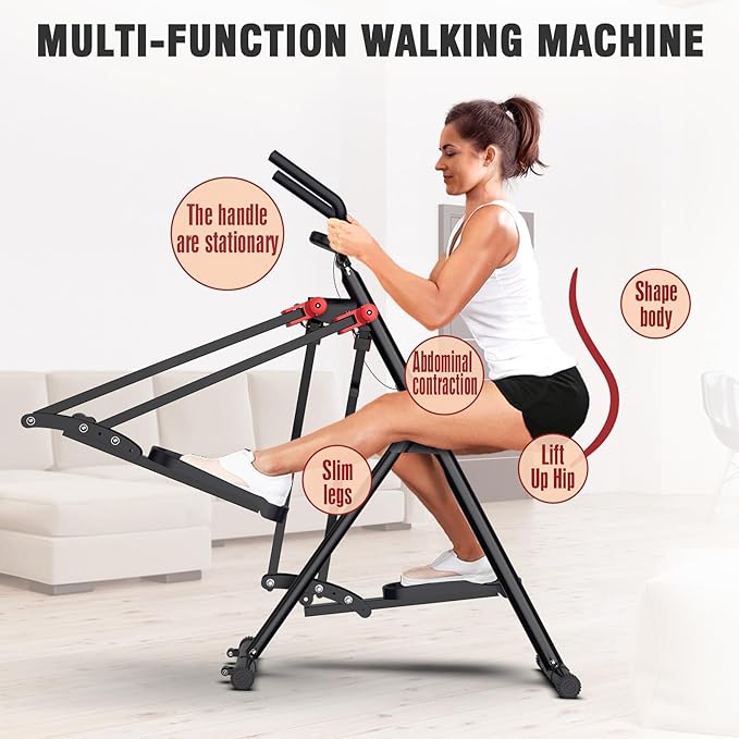 Air Walk Elliptical Glider Machine,Foldable Machine, Ellipse Leg Exerciser for Seniors, Cardio Trainer Glider for Home Exercise, Side Sway Action 360 Motion Full-Body Exerciser for Home Gym