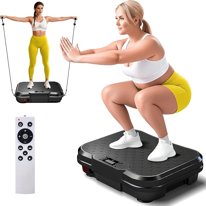 Vibration Plate Exercise Machine,Vibrating Platform for Lymphatic Drainage with 250 Speeds,500 lbs Weight Capacity,Vibrated Plates for Weight Loss,Full Body Workout Equipment for Fitness at Home