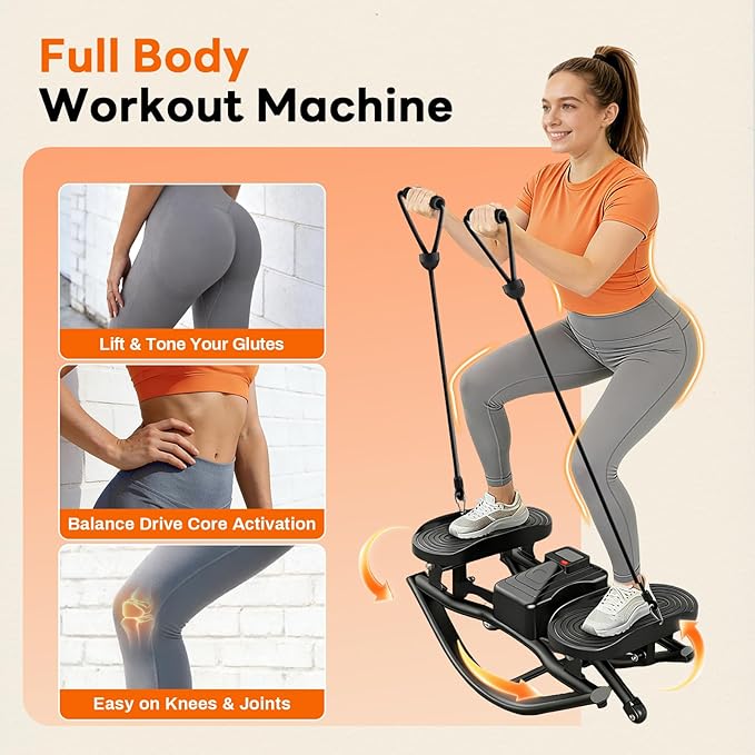 ERGOLIFE Rocking Stepper Side to Side for Home, Workout Machine Portable Compact Side-to-Side Rocker Steppers for Legs, Glutes, Abs