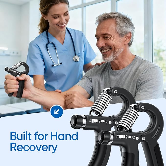 FitBeast Grip Strength Trainer 2 Pack – Adjustable Hand Grip Strengthener for Strength Training & Rehabilitation, 10-132 lbs Resistance Forearm Strengthener, Ideal for Athletes, Rehab, Office