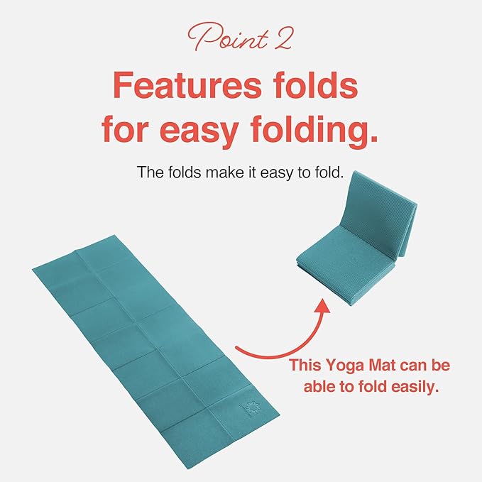 Primasole Folding Yoga Travel Pilates Mat Foldable Easy to Carry to Class Beach Park Tear resistant Travel Picnics 4mm Thick 9 Colors