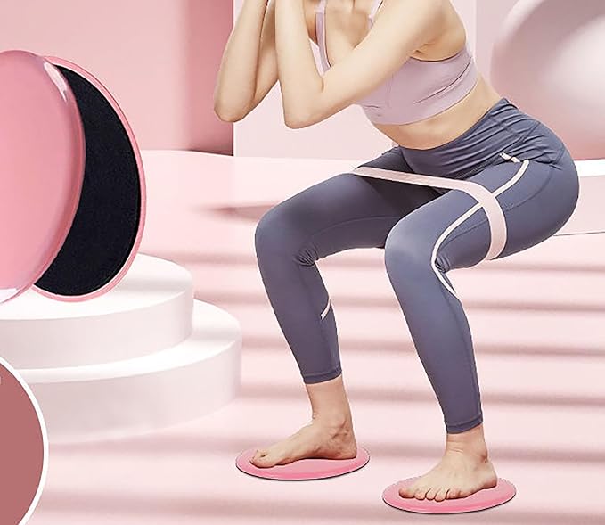 Exercise Core Sliders, 2 Pcs Pink 6.7 Inch Workout Slider for Yoga, Push-up and Sports