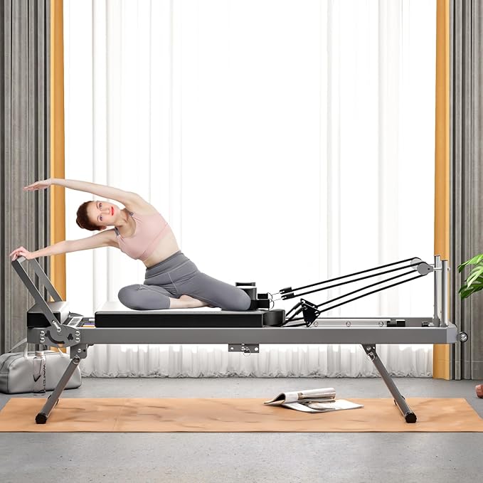 Pilates core Bed, Foldable Home, Yoga Studio Same Commercial Fitness Equipment, Black