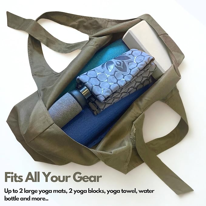 Yogiii Yoga Mat Bag | The ORIGINAL YogiiiTotePRO | Large Yoga Mat Bag or Yoga Mat Carrier with Side Pocket | Yoga Bag Fits Most Size Mats
