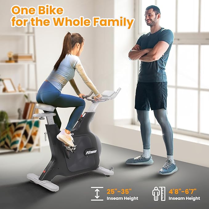 GarveeLife Exercise Bike, Indoor Cycling Bike/Brake Pad Stationary Bike for Home, Indoor Bike with Silent Belt Drive, Heavy Flywheel, Comfortable Seat Cushion and Upgraded LCD Monitor