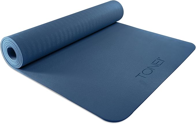 TONE Fitness Yoga Mat 1/4" Thick Non Slip Exercise & Pilates Mat for Home Workouts with Carrying Strap | Multiple Options
