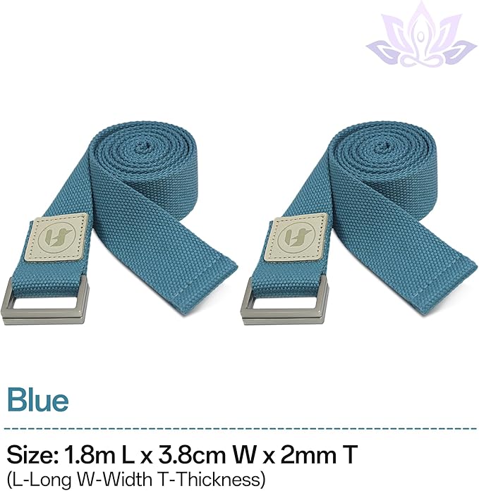 Yoga Straps 1.8M or 2.5M, Durable Cotton Yoga Straps for Stretching, Adjustable Yoga Belt Strap for Yoga, Dance, Gym Workouts