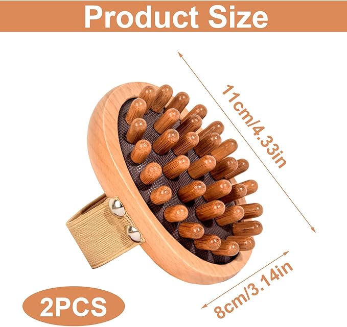 2 Pcs Meridian Pressure Brush,Meridian Brush For Belly,Meridian Massage Brush,Wood Therapy Massage Tools,Meridian Massage Brush For Belly For Cellulite Remover, Lymphatic Drainage, Muscle Pain Relief
