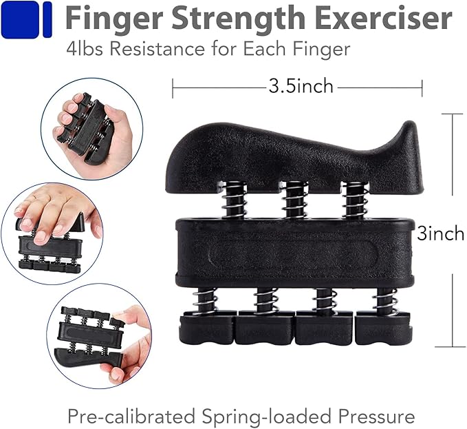 Grip Strength Trainer Kit with Finger Exerciser, Hand Grip Strengthener, Hand Extension Exerciser, Stress Relief Ball, Grip Ring, Gyro Ball for Muscle Building and Injury Recover
