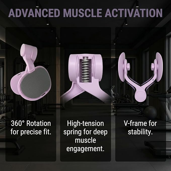 Kegel Exerciser, Pelvic Floor Exercise Device - Adjustable Angle Thigh Trainer with Thickened Silicone Pads & Security Strap, Inner Thigh Exerciser for Women, Home/Office