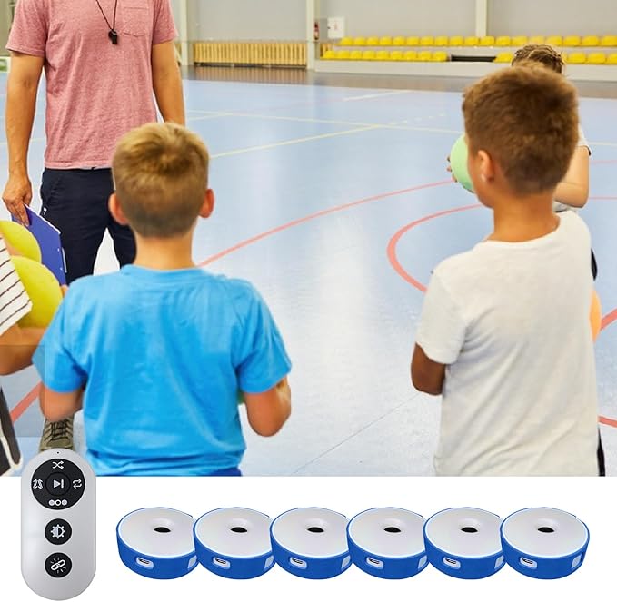 6Pcs/Pk Agile Reaction Training Lamp Set, Blue Shell Sport Reaction Training Light Speed Equipment Quick Reaction Lights Enhancing Speed and Agility Tools