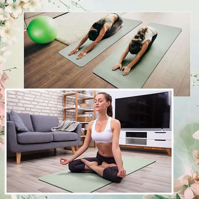 Timgle 6 Pack Yoga Mats Bulk 68 x 24 Inches Non Slip Exercise Yoga Mat 4 mm Thick Anti Slip Tear Resistant Sports Gym for Fitness Stretching Home Workout and Studio