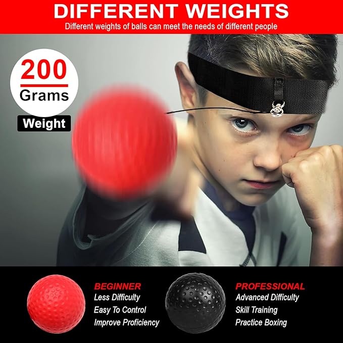 Boxing Reflex Ball - Excellent for Beginners and Experts Alike. Great Exercise for Hand Eye Coordination, Reflexes and Improve Speed