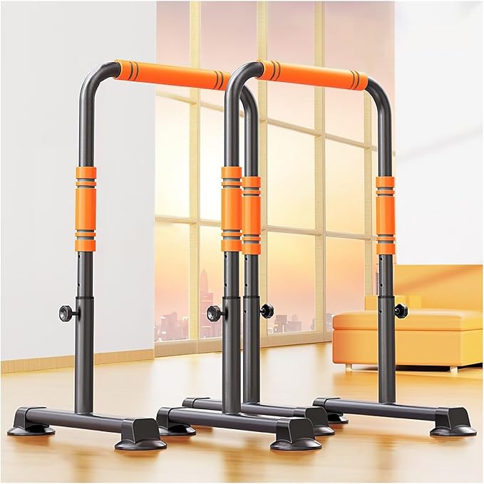 Dip Station, Dip Stand, Heavy Duty Dip Bar, Adjustable Parallel Bars 440LBS Loading Capacity for Home Workout Calisthenics Strength Training