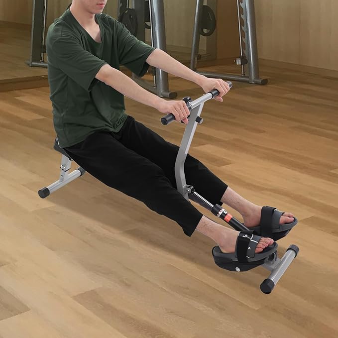 Foldable Rowing Machine, Rower with 12 Resistance Levels,Home Gym Equipment w/LCD Display, Comfort Foam Seat & Quiet Full Body Workout for Cardio Fitness