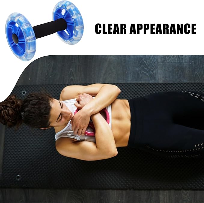 Dual Wheel Ab Roller Fitness Wheel Blue Abdominal Exercise Roller for Home Strength Training and Weight Loss Equipment
