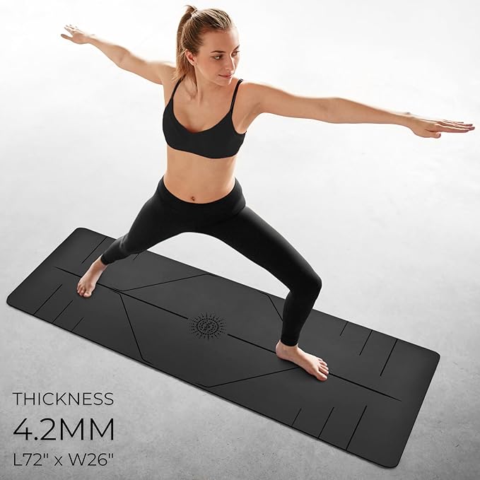 Plyopic. Ultra-Grip Pro Yoga Mat – EXTREME Non-Slip Performance - Dry Grip & Wet Grip - Alignment Lines - Comfortable & Sweat Resistant - For Yoga, Pilates, Exercise, Workout, Bikram & Hot Yoga