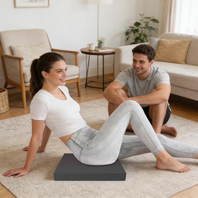 Stability Pad,20x16 Inch Non Slip Soft Thick - Balance Foam Pad Exercise Equipment - for Women Men Home Gym Floor Yoga Workout Physical Training Stretching