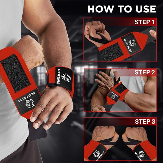 TECEUM Weightlifting 18" & 12" Wrist Wraps with Thumb Loop – Heavy Duty Wrist Workout Braces for Men and Women – Ideal for Powerlifting, Strength Training, Bodybuilding