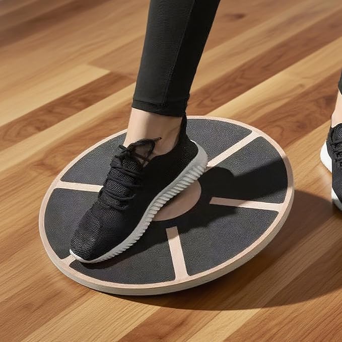 Wobble Board,360 Degree Rotation Balance Board Adults | Non-slip Wood Trainer for Enhances Stability Training Fitness Ankle Calf Waist Full Body Exercises Planks