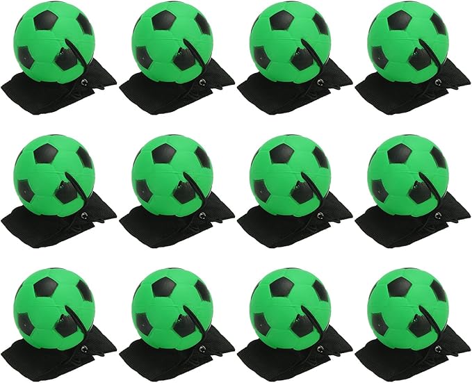 PATIKIL 2.5 Inch Sports Wrist Ball, 12Pcs Soccer Rubber Rebound Wristband Wrist Return Ball Sport on A String for Exercise Play, Fluorescent Green