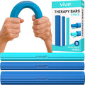 Vive Flex Therapy Bars (3 Pack) - Twist Resistance Hand Grip Strength Trainer for Injury Recovery, Tennis Elbow, Golfers, Tendonitis Pain - Weighted Strengthening Multi Pack