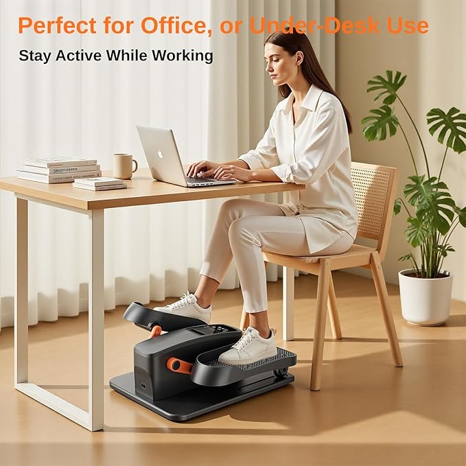 Under Desk Elliptical Machine, Electric Elliptical Leg Exerciser as Seen on TV for Seniors, Portable Quiet Seated Pedal Exerciser for Home Office with 12 Adjustable Speeds and Remote Control