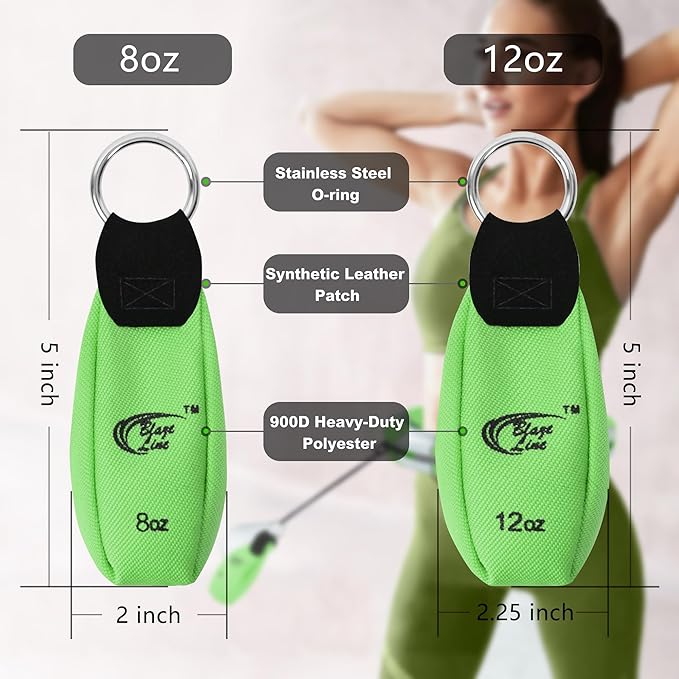 Blaze Line Hoola Fitness Hoop Adjustable Weight Bag 8oz and 12oz Pouch 2-Pack for Weight Loss, Fitness, Exercise and Workout
