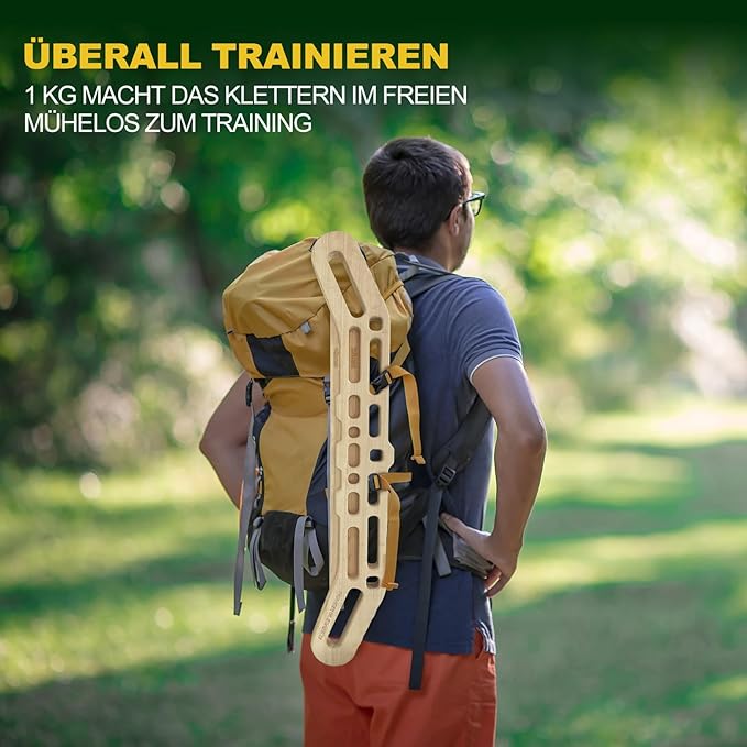 POWER GUIDANCE Wooden Hangboard, Portable Climbing Training Board, Enhances Finger Grip Strength for Indoor and Outdoor Use