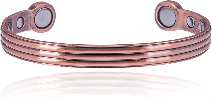 Earth Therapy Women's Greek Style Magnetic Copper Cuff Bracelet - Adjustable - Ultra Strength