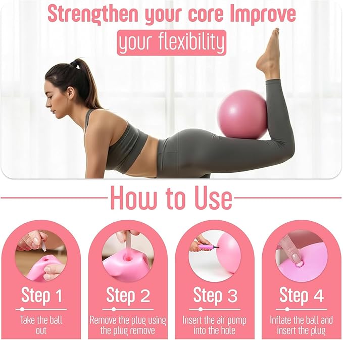AMAVIK Pilates Kit 15-Pieces Home Workout Set with 5 Resistance Bands, Pilates Ring and Ball Set with Accessories-A Complete Pilates Set for Women to Improve Strength, Flexibility and Balance Body