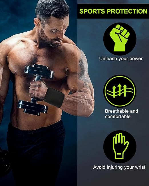 Gym Wrist Wraps, 2-Pack Wrist Support Wraps, Enhanced Wrist Straps, Weight Lifting Wrist Bandages for Fitness Bodybuilding Training