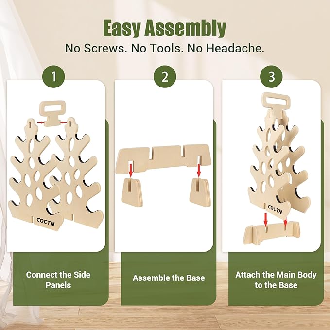 Dumbbell Rack Stand Only, Wooden 4-Tier Small Weight Holders for 5-15lbs Free Weights & Women, Compact A-Frame Hand Weight Rack for Home Gym Space Saving (Dumbbells Not Included)