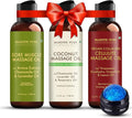 MAJESTIC PURE Massage Oil for Massage Therapy - Refreshing, and Relaxing - Natural Oils - for All Skin Types - Men and Women Massage Lotion (3.4 Fl Oz (Pack of 3), Massage Oil Set)