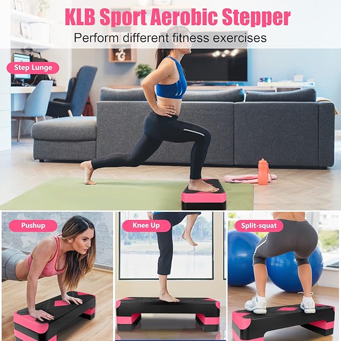 Adjustable Exercise Workout Aerobic Stepper Step Platform Trainer