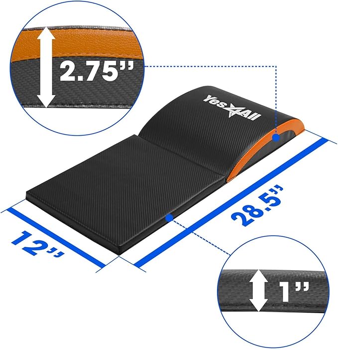 Yes4All Abdominal Exercise Pads, Foldable Ab Workout Equipment for Home Gym Core Training & Back Stretching, Sit Up Mat for Floor Exercises