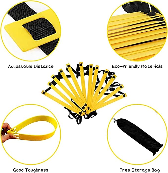 Agility Ladder Flexibility Speed Ladder, Sports Training Set,Fitness Jumping Ladder Footwork Sport Equipment,for Kids/Adults Outdoor Training(Size:8m)