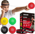 SQUAD Boxing Reflex Ball Set - 4-Level Reaction Balls + Adjustable Headband - Train Speed, Timing & Hand-Eye Coordination - Safe Fun for Kids & Adults - Boxing/MMA/Krav MAGA Home Workout Gift