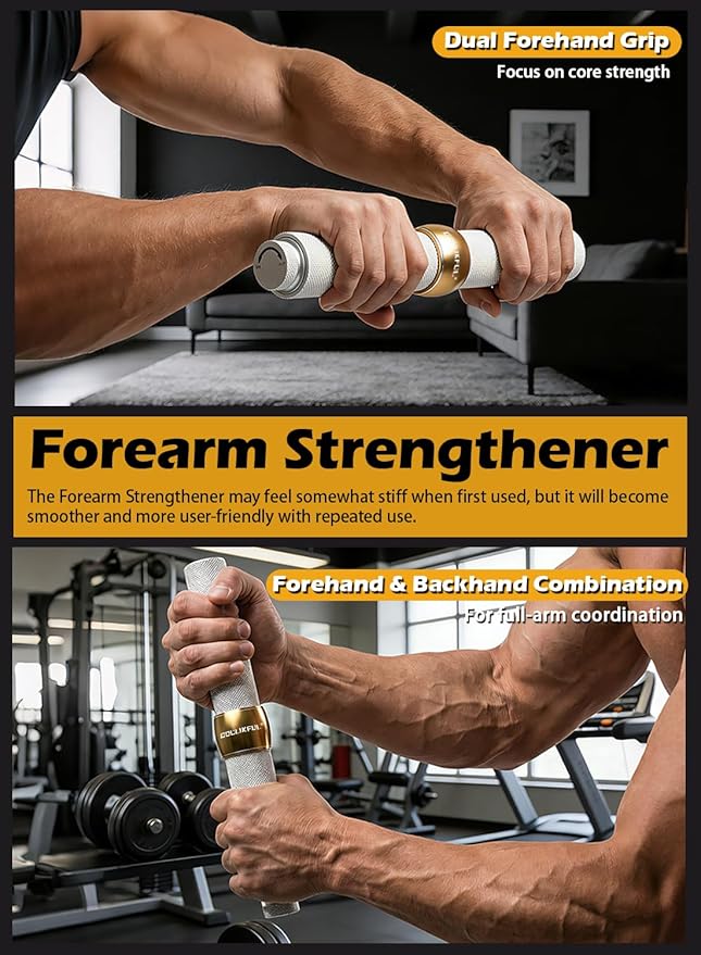 Grip Strength Trainer, Aluminum Alloy Forearm Strengthener Wrist Trainer with Adjustable Resistance Knob, Forearm Exerciser for Home Gym Sports Man Women Wrist Arm Builder