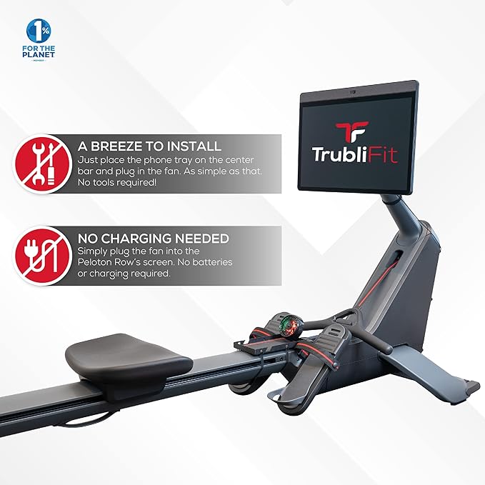 TrubliFit Fan for Peloton Bike & Peloton Treadmill - Accessories for Peloton - Fits Original Bike, Bike+ or Tread - No Batteries or Charging Required