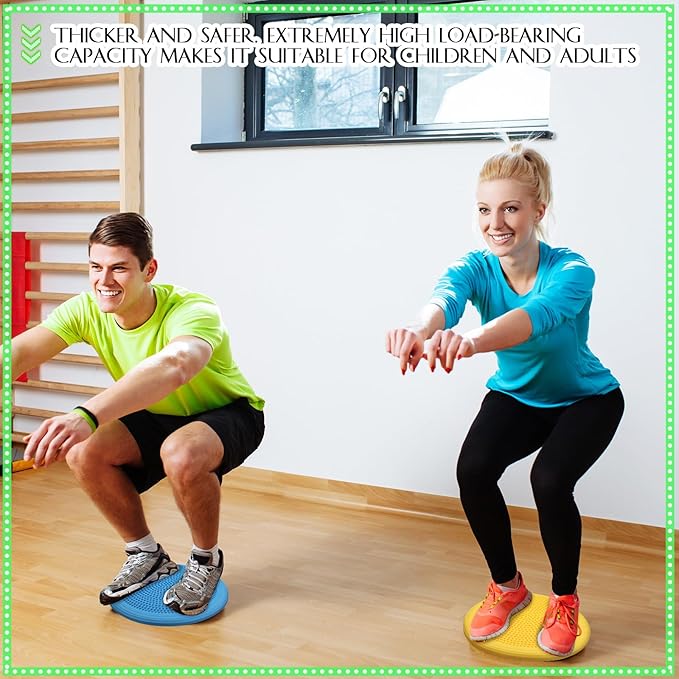 Libima 8 Pcs Wiggle Seat Inflated Wobble Cushion Sensory Seat Flexible Balance Board Balance Disc for Men Women Physical Exercise Improving Posture Home Office