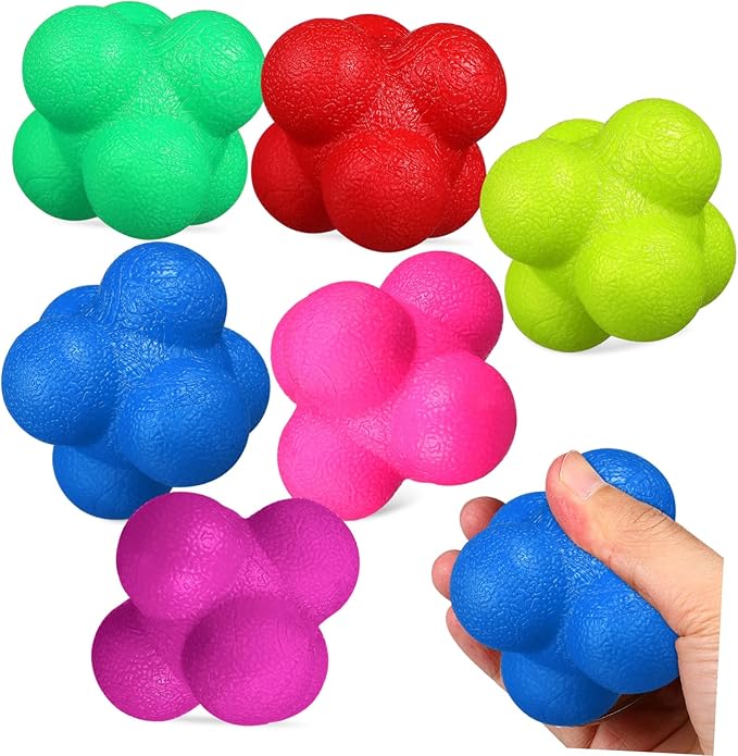 Yardwe 6pcs Colorful Reaction Balls Reflex Training Ball Goalkeeper Agility Sports Exercise