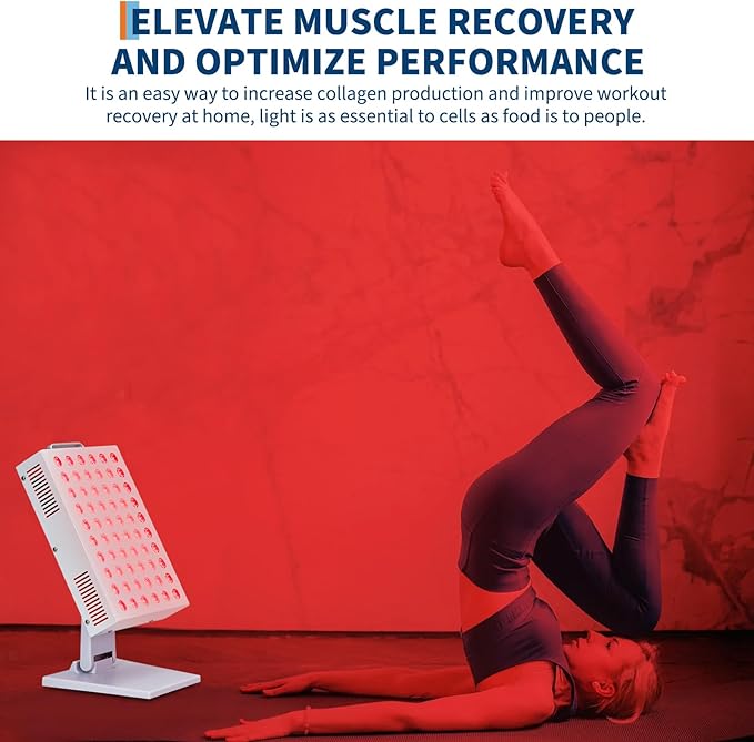Red Light Therapy for Face and Body, Red Near Infrared Light with Timer and Stand, 60 Dual Chip LEDs, High Power Output Red Light Panel for Skin, Pain, Energy, Recovery, Performance, RT 300(NO Base)